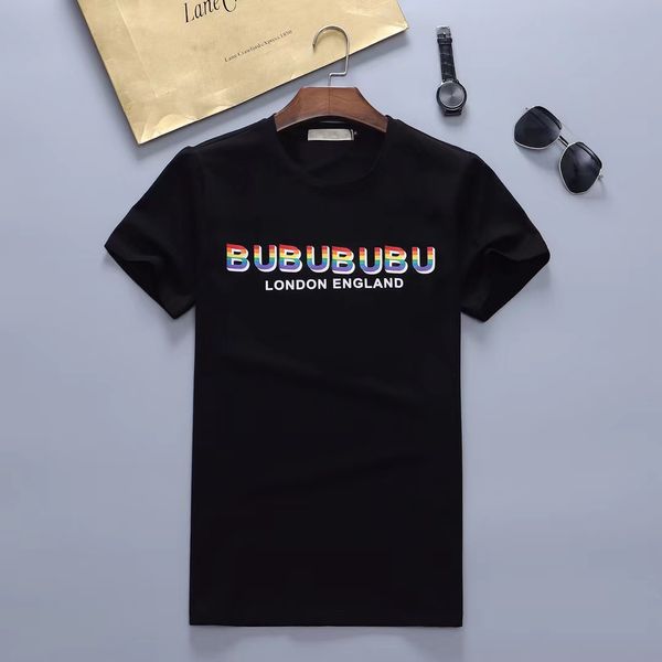 Maglietta da uomo firmata Bur Tshirt Polo da uomo Abbigliamento Bianco Nero Tee Abbigliamento di alta qualità Modello di lettera Anti-Shrink Girocollo T-shirt casual impermeabile