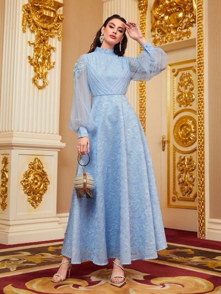 

contrast lace mesh sleeve dress p6vk#, Black;gray