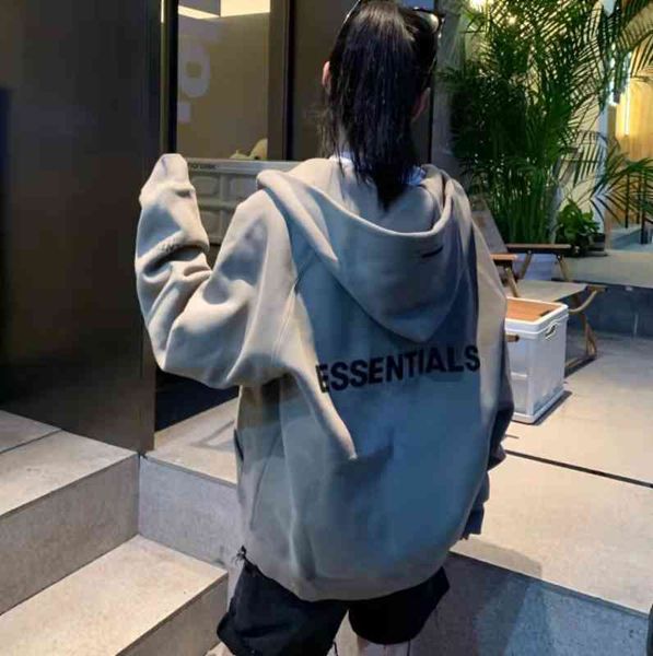 

fashion tide brand men's new luxury all-match sweater wholesale multi thread winter zipper hooded plush casual long sleeve lovers, Black