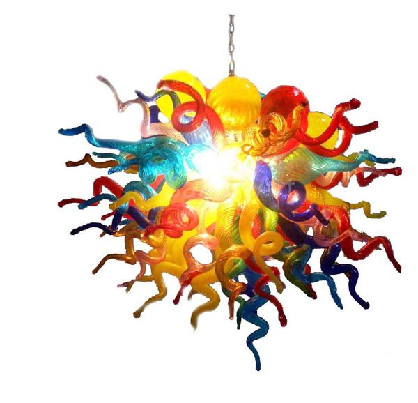 

60cm luxury multicolor hand blown glass chandelier murano material dining room lighting