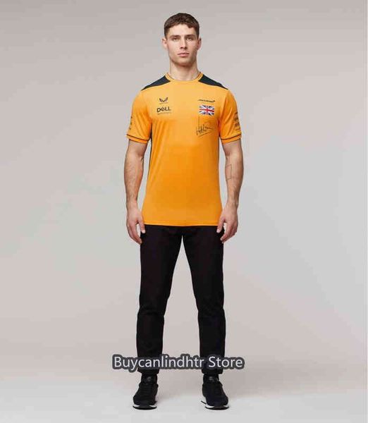 

2021 formula 1 racing team moto motorcycle suit lando norris t-shirt f1 shirt mclaren jersey hlbf, White;black