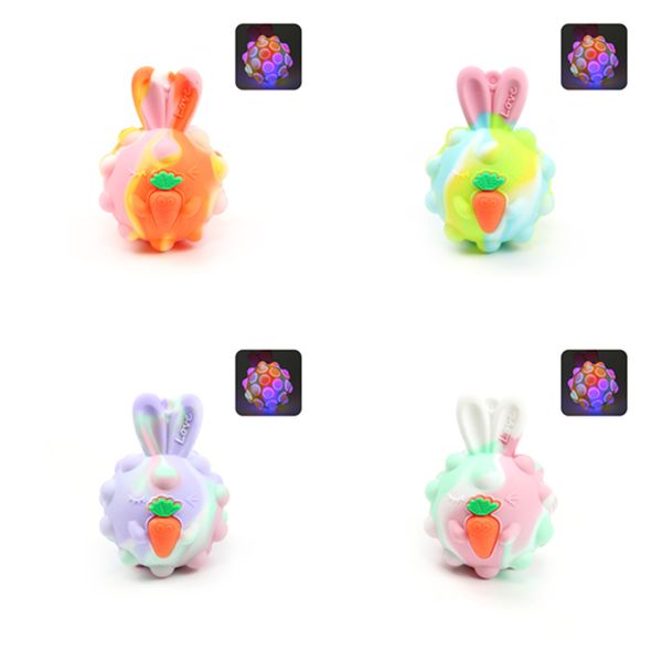 Fidget Toy 3D Squeeze Silicone Rabbit Stress Balls Giocattoli sensoriali per bambini Adulti ADHD Sollievo dall'ansia