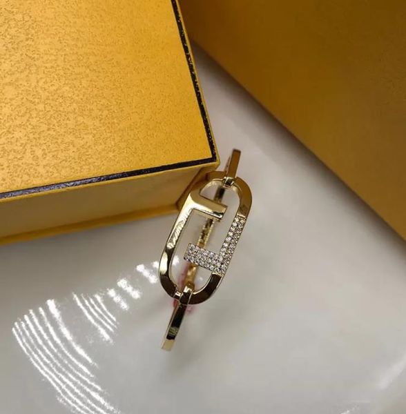 

designer brand f letter bracelet women gold letter bangle hand chains birthday party valentine's gift wedding jewelry, Golden;silver