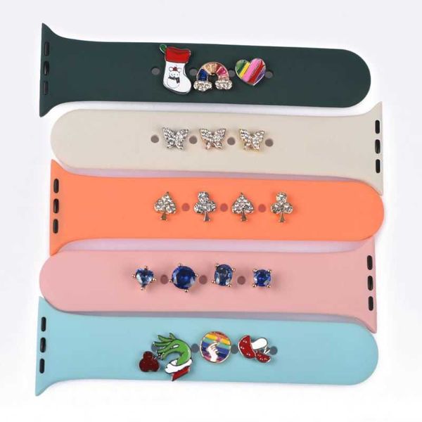 

custom decorative star studs watch charm sport band charm for apple watch band apple watch accessory, White;pink