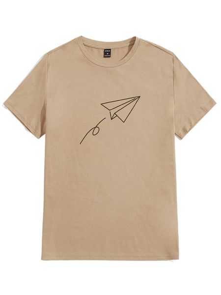 

men paper plane print tee d10m#, White;black
