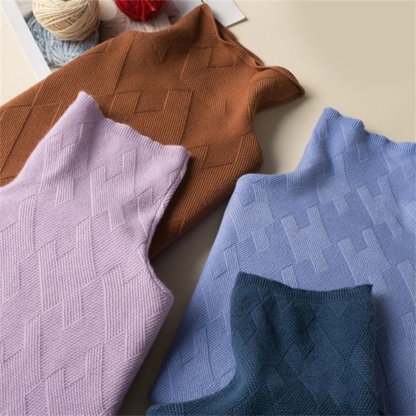 

and winter new cashmere ladies sweater woman sweaters loose and versatile ladies sweater pullover turtleneck lj201112, White;black