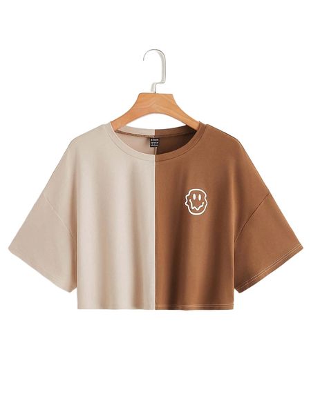 

expression print colorblock drop shoulder tee m3sg#, White
