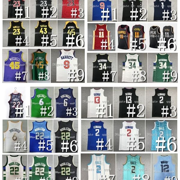 

nc01 basketball jersey luka lamelo 2 ball jamal 77 doncic 27 murray trae 43 siakam tyler jimmy herro bam 22 butler 13 ado paul 13 george khr, Black