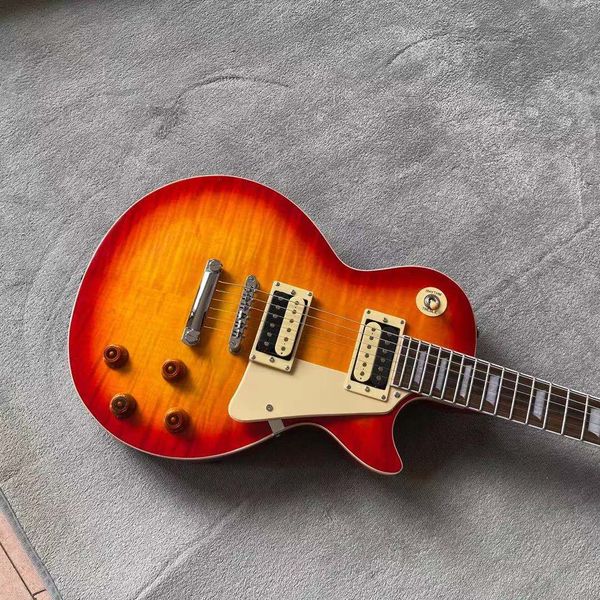 

pickups standard electric guitar sunburst color tiger flame rosewood fingerboard mahogany body 6 stings guitarra