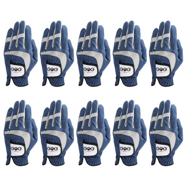 

10 pcs men s golf gloves breathable blue soft fabric brand gog glove left hand drop ship 220712, Black