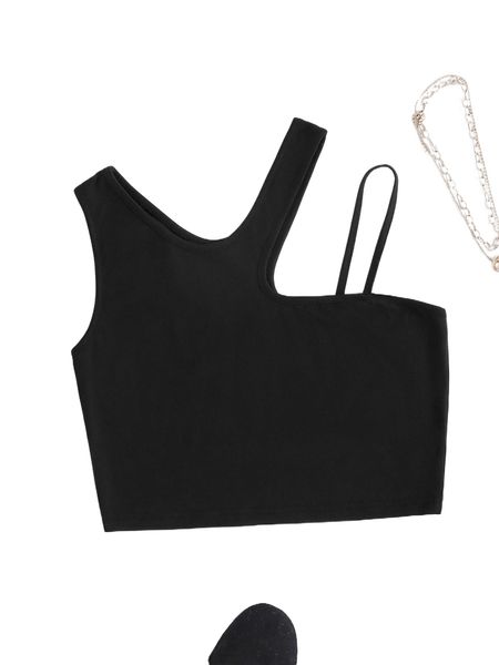 

asymmetrical neck crop w3cm#, White