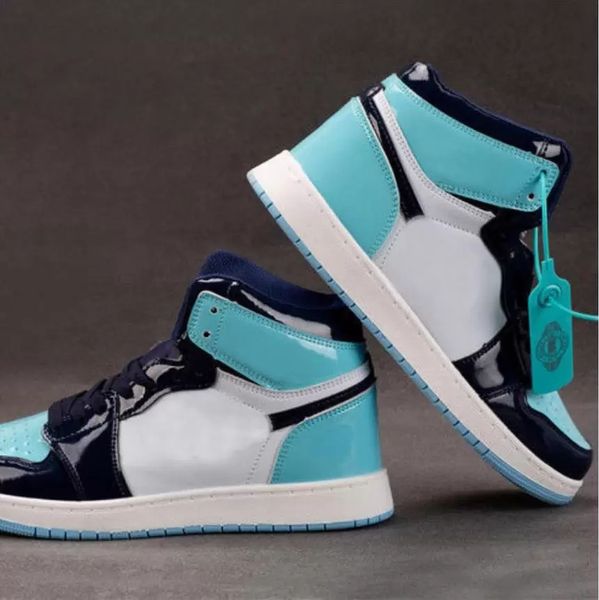 

jumpman 1 basketball shoes high men women high og chill blue obsidian white black cd0461-401