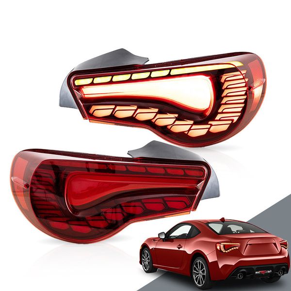

car led tail lights for toyota 86 2012-20/subaru wrx 2013-20 dragon scale brake turn signal running rear lights