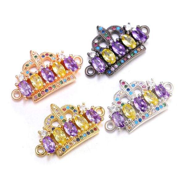 

beautiful gemstone crown charm pendant handmade jewelry for women gift, Bronze;silver