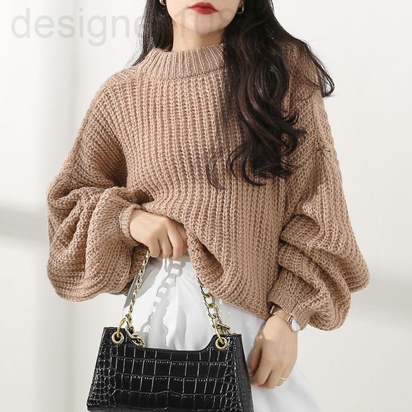 

women's knits & tees designer []new autumn and winter foreign style simple french fashion temperament loose thin sweater blouse women f, White