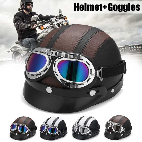 Мотоциклетные шлемы Электрический велосипедный шлем открытый поверхность козырьки с двойной линзой для ветров