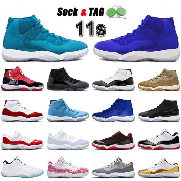 

11s basketball shoes 2022 mens womens jumpman 11 high dark blue miami cherry low concord pure violet win like varsity red rose gold space ja