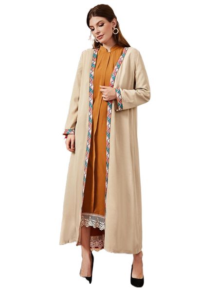 

contrast geo tape open front coat o9rx#, Black
