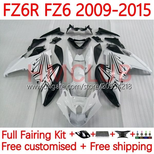 Kit carene per YAMAHA FZ6N FZ6 FZ 6R 6N 6 R N 600 09-15 Carrozzeria 31No.4 FZ-6R FZ600 FZ6R 09 10 11 12 13 14 15 FZ-6N 2009 2010 2011 2012 2013 2014 2015 Corpo OEM bianco nero