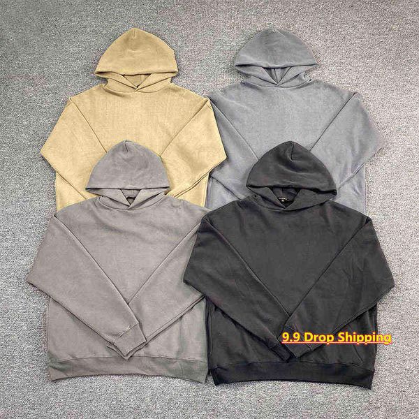 

oversize season 6 hoodie 20fw men women casual hoodies solid colors cotton velvet season sweatshirts 5 t220721, Black