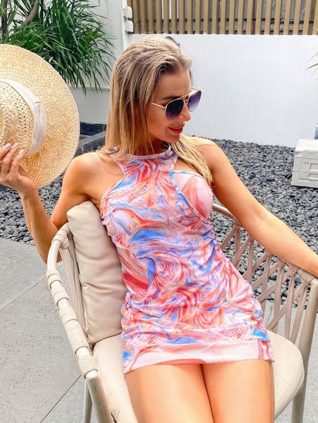 

allover print cover up 91ic#, White;black