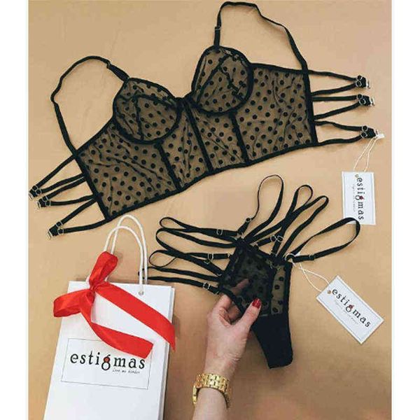 

nxy set women ladies underwear exotic  lace mesh dot bralette bralet bra bustier crop cami tank black red 0211, Red;black