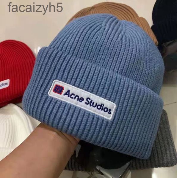 

ball caps designer long knitted hat wool classic crimped warm solid color cold proof thickened, Blue;gray