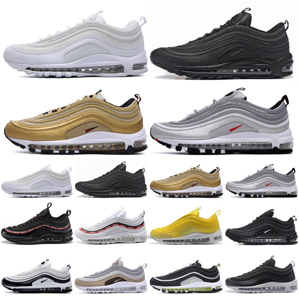 

2024 classic men women running shoes 97og red black triple white 97s trainers reflective bred game royal bullet silver aurora sports sneaker