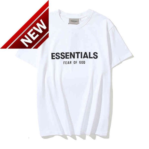 

50% off discount t-shirt summer fog short sleeve men's and women's fashion brand high street essentials round neck loose half, White;black