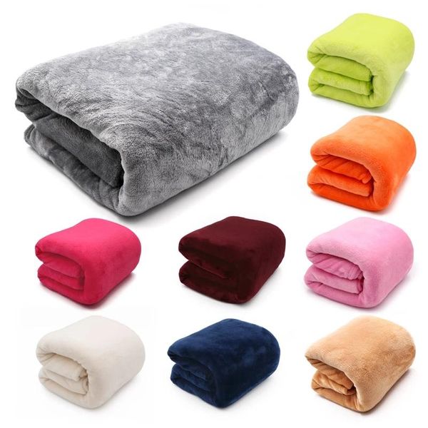 

kids solid color flannel blankets winter warm sofa children swaddling 50*70cm baby bed sheet