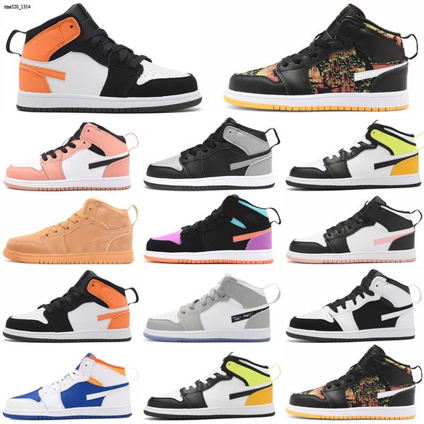 

fashion children athletic sneakers boys girls basketball shoes designer trainers youth kids sports outdoor shoes 24-35, Black