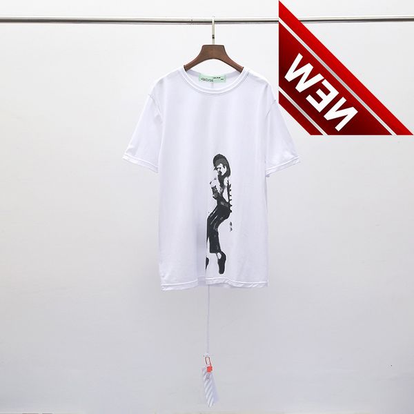 

50%discount letter off brand new fashion printed short sleeve t-shirt style men and women's wear european loose large round neck bottom, White;black