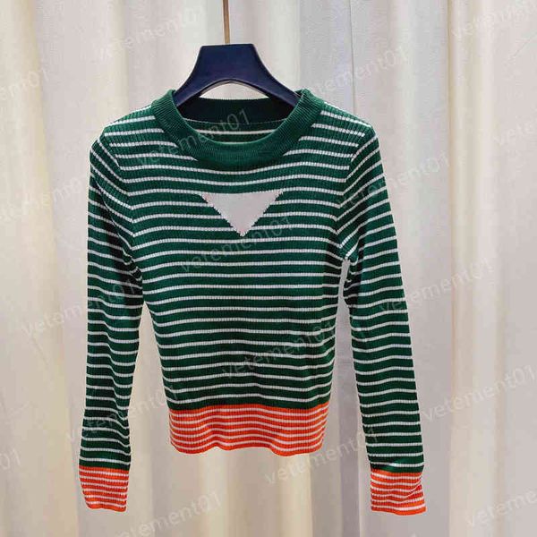

fashion womens sweaters striped patchwork fall cotton stretch crew neck long sleeve sweater luxury brand designer sweaters women clothes, White;black