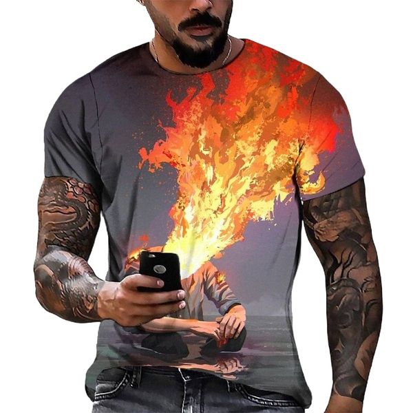 

men's tee t shirt 3d print graphic round neck casual daily 3d print short sleeve fashion designer cool comfortable red a9aw#, White;black