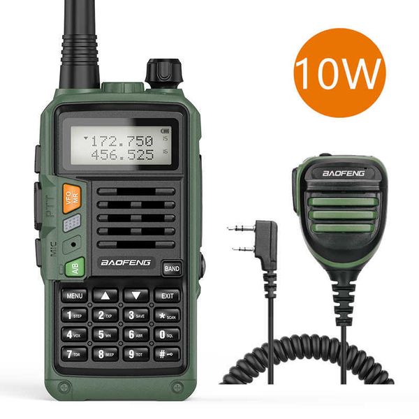 Novo transceptor de mão Baofeng UV-S9 Plus Handheld com banda dupla de longa distância Walkie Talkie Ham UV-5R Radio de duas maneiras Adicionar microfone de alto-falante