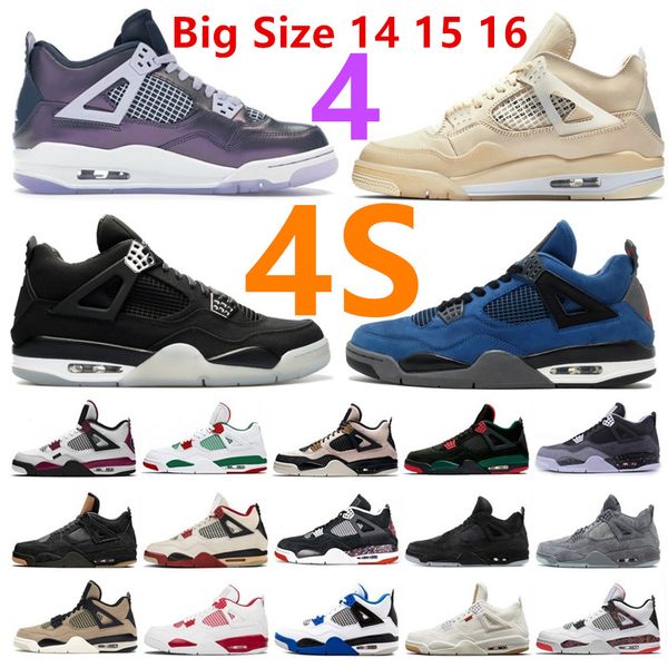 Tamanho grande 13 14 15 16 Bred 4 Red Thunder Basketball Shoes Motorsports Designer Tennis 4s Black Cat University Blue Green Metallic White Oreo Mens Classic Footwear