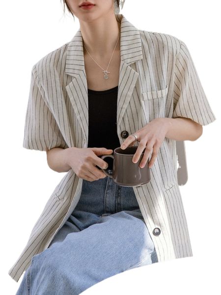 

dazy-less striped button front lapel neck hidden pocket coat y8xx#, Black