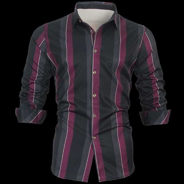 Camisas casuais masculinas designers de marca listrada masculina para homens roupas coreanas Moda de manga comprida Camisa de luxo vestido de luxo Jersey 657men's