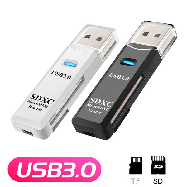 2 In 1 Scheda Reader USB 3.0 Micro SD TF Card Memory Reader Adattatore Multi-Card Adapter Adaption Drive Accessori per laptop Flash Drive