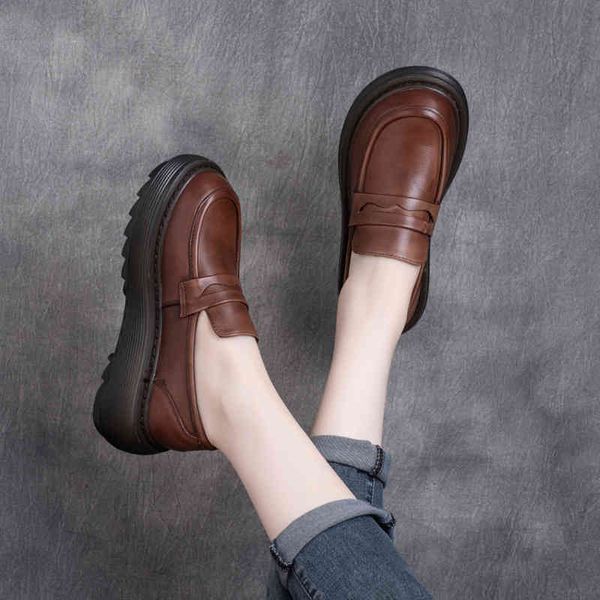 

sandals in the spring of , handsome british style cowhide cover foot thick sole single shoes women's slope heel m9sd, Black