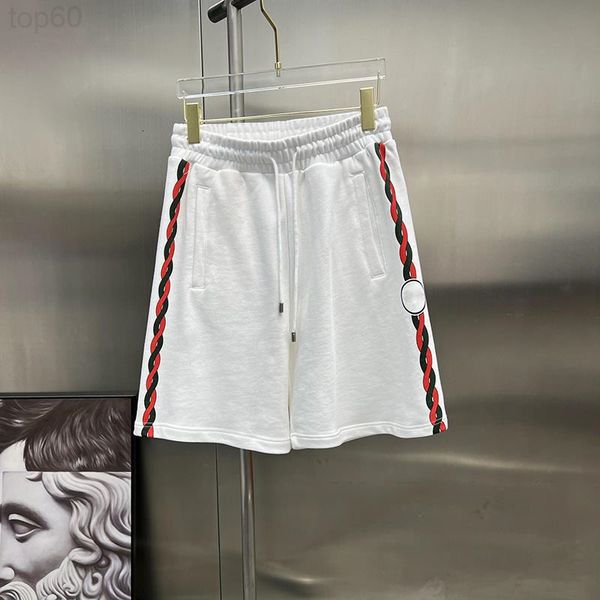 

men's pants designer trendy 2022 summer new side fried dough twist stripe letter printed cotton shorts casual capris men o5ow, Black