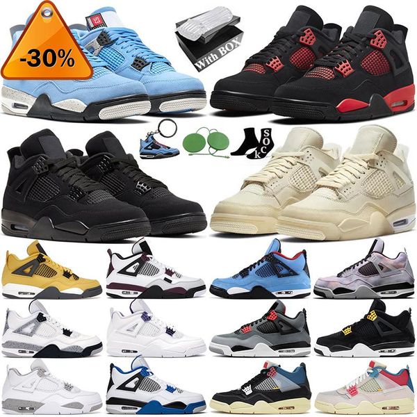 

men basketball shoes jumpman 4s red thunder university blue sail black cat cactus jack 4 retro bordeaux mens womens outdoor sports trainers