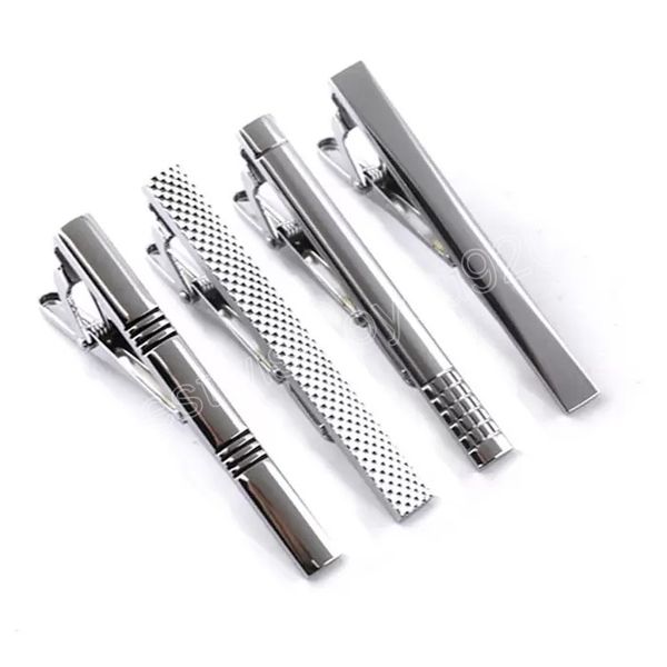 Simples Business Terno Laço Clipe Para Homens Em Branco Tom de Prata Metal Decote Gravatas Necktie Gravatas Barra Jóias