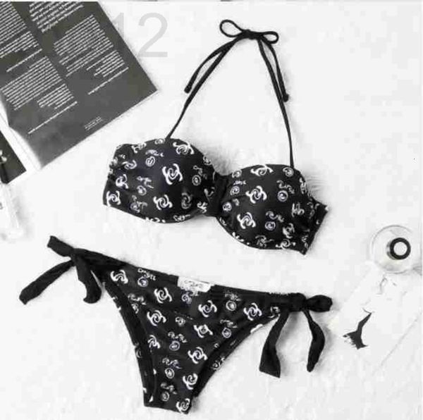 

casual dresses designer 2021 new fashion brand letter explosion red and black lace split swimsuit bikini ze97, Black;gray