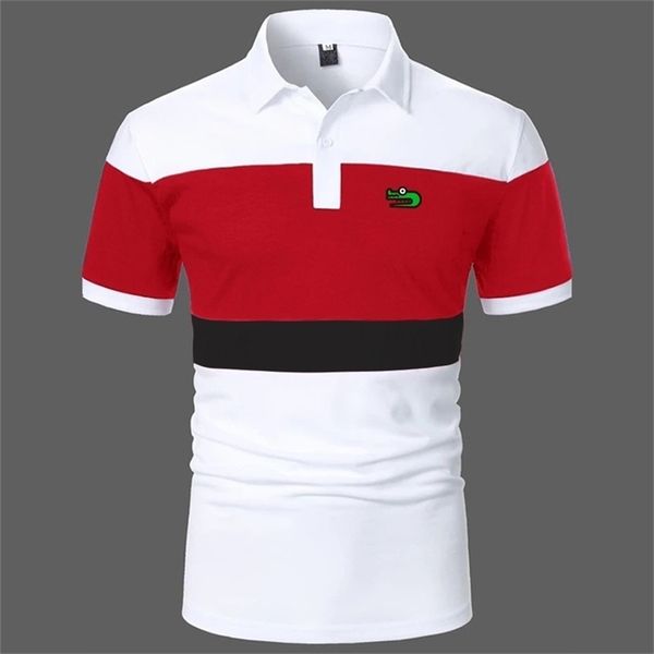 

men polo shirt short sleeve contrast color clothing summer streetwear casual fashion 220719gx05, White;black