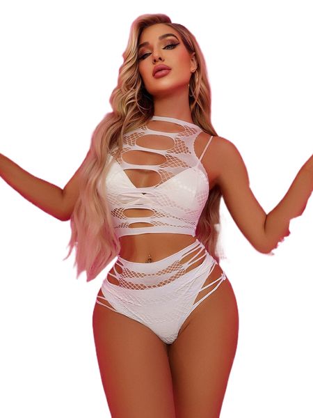 

cut-out fishnet mesh lingerie set 26xq#, Black;red