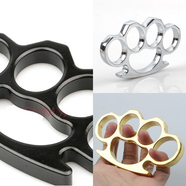 

finger thickened four fist buckle designers self defense head hard zinc alloy tiger ing on board broken window emergency a8xna8xn, Silver