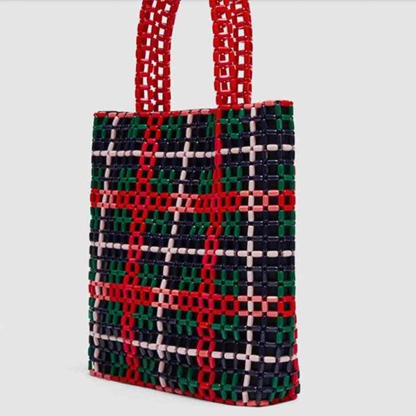 Bolsos de perlas hechos a mano para mujer Bolsa Feminina Bolso de cuentas Bolso de noche Vintage con asa superior 220616