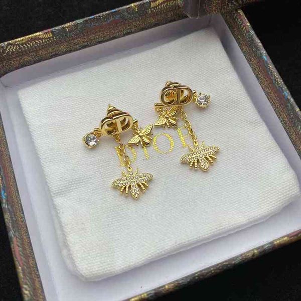 

2022 factory wholesale new dijia new asymmetric inlaid rhinestone chain tassel earrings earrings 8lfy, Golden
