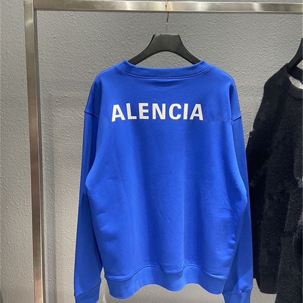 

hoddies correct version early autumn new back printed men's and women's loose terry round neck sweater clothes_mhb8, Black
